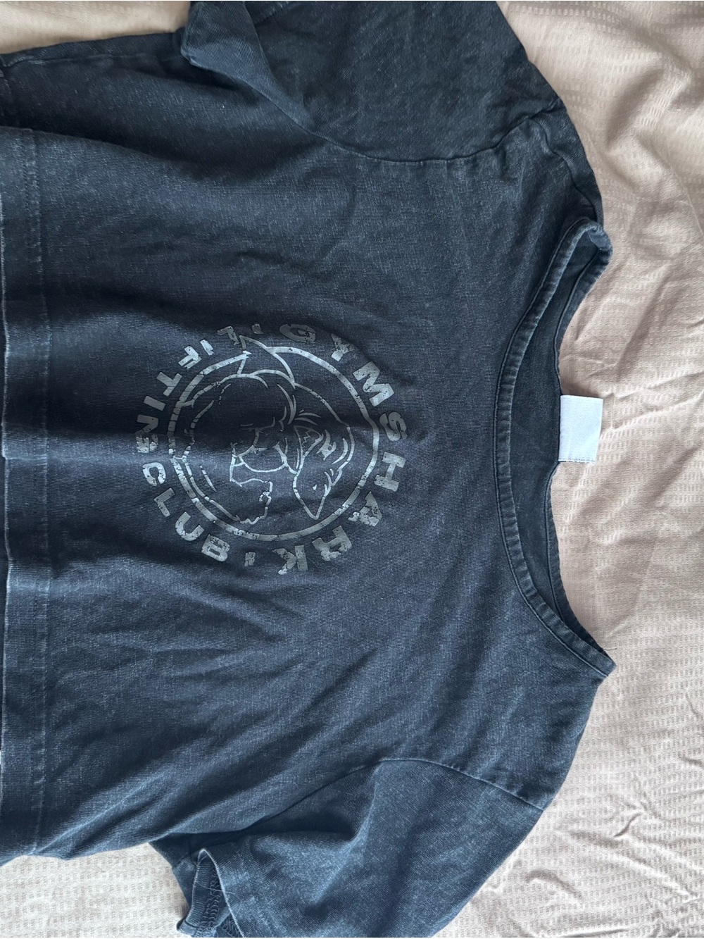 Gymshark Black Vintage Wash Logo Tee